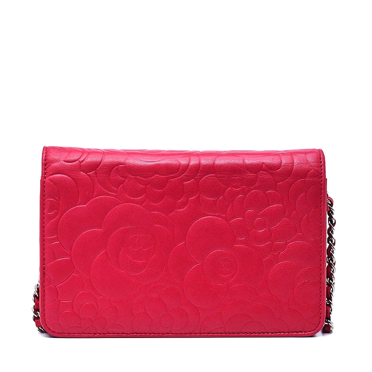 Chanel - Pink Lambskin Leather Camellia Wallet on Chain Bag WOC